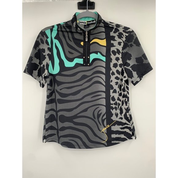 Jamie Sadock Animal Tiger Leopard Golf Athletic Women's Shirt Size XS - Picture 8 of 9